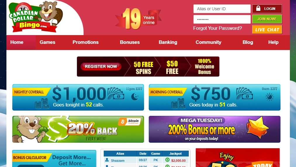 Canadian Dollar Bingo Casino